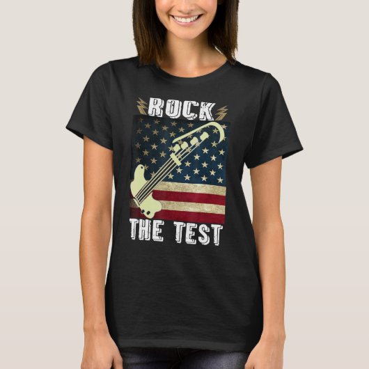 ロックザテストギター先生試験日テスト日 Tシャツ (正面)