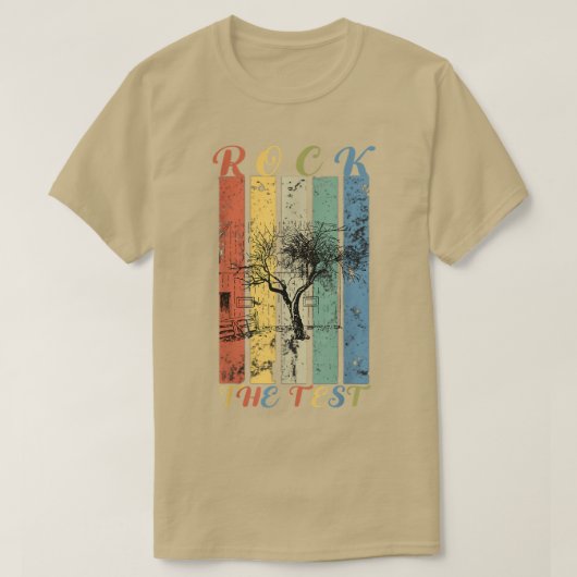 ロックザテストテスト日先生テストデイレインボー Tシャツ (デザイン正面)