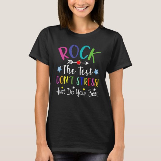 ロックザテストプレK幼稚園学生テストデイTe Tシャツ (正面)