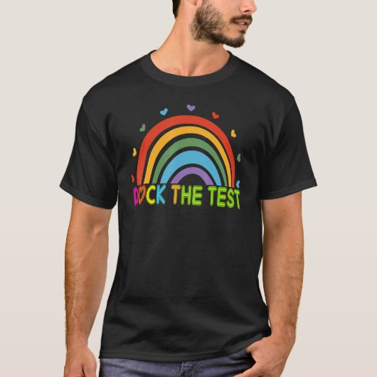 ロックザテストレインボー先生学生テスト日 Tシャツ (正面)