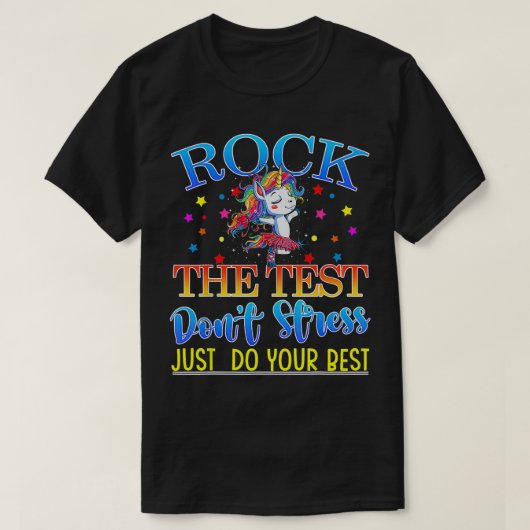ロックザテスト先生テスト日Unicorn Tシャツ (デザイン正面)