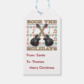ロックザホリデイズギター醜いクリスマスセーター ギフトタグ (正面)