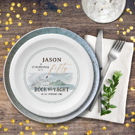 ロックザヨット50誕生日 パーソナライズされた ペーパープレート