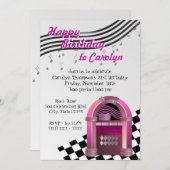 ロックジュークボックス誕生日 招待状 (正面/裏面)