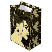 ロックスのある美しいアフリカ系アメリカ人女性 ミディアムペーパーバッグ (正面アングル)