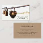 ロックスぶら下がったミス・ロープの上にパドロック 名刺 (正面/裏面)