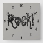 ロックスカルウォールクロック スクエア壁時計 (正面)