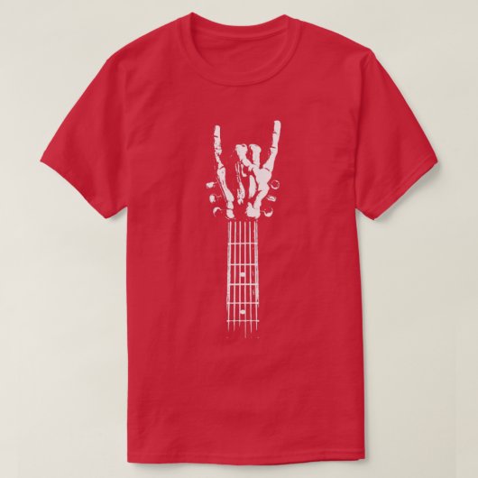 ロックスケルトンギター Tシャツ (デザイン正面)