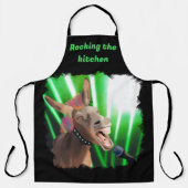 ロックスターおもしろいロバ エプロン (正面)