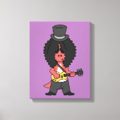 ロックスターに扮したアロサウルスのイラストレーション キャンバスプリント (正面)
