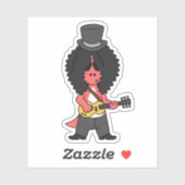 ロックスターに扮したアロサウルスのイラストレーション シール (シート)