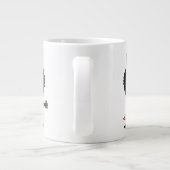 ロックスターに扮したアロサウルスのイラストレーション ジャンボコーヒーマグカップ (裏面)