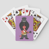 ロックスターに扮したアロサウルスのイラストレーション トランプ (裏面)