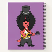 ロックスターに扮したアロサウルスのイラストレーション ノートブック (裏面)