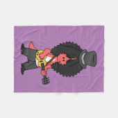 ロックスターに扮したアロサウルスのイラストレーション フリースブランケット (正面(横))