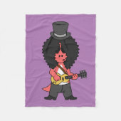 ロックスターに扮したアロサウルスのイラストレーション フリースブランケット (正面)