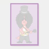 ロックスターに扮したアロサウルスのイラストレーション ポストイット (正面)