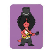 ロックスターに扮したアロサウルスのイラストレーション マグネット (縦)