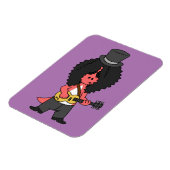 ロックスターに扮したアロサウルスのイラストレーション マグネット (左側)