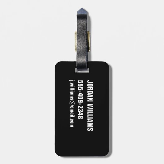 ロックスターに扮したアロサウルスのイラストレーション ラゲッジタグ (裏面縦)