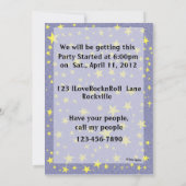 ロックスターのようなパーティー! 招待状 (裏面)