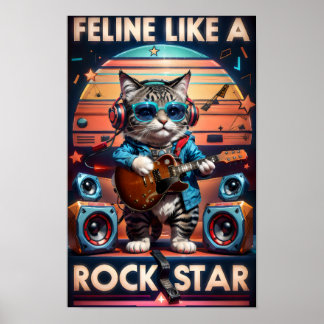 ロックスターのような猫 ポスター