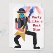 ロックスターのようにパーティしよう 🎸 40歳の顔を追加して 招待状 (正面)