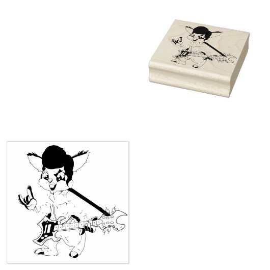 ロックスターのウサギ | イースターの休日 ラバースタンプ (押印)