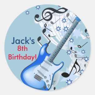 ロックスターのギターの誕生日のステッカー ラウンドシール