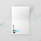ロックスターのギターの*Blue*はメッセージカードのサイズ感謝していしています サンキューカード (内部)
