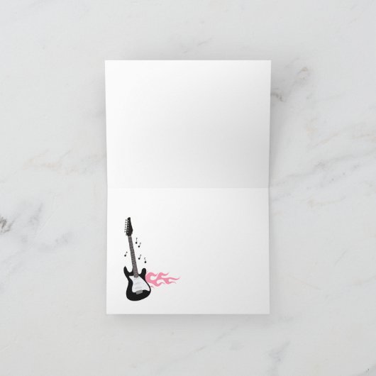 ロックスターのギターの*Pink*はメッセージカードのサイズ感謝していしています サンキューカード (内部)