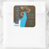 ロックスターのギターバースデーパーティーのシール スクエアシール (バッグ)