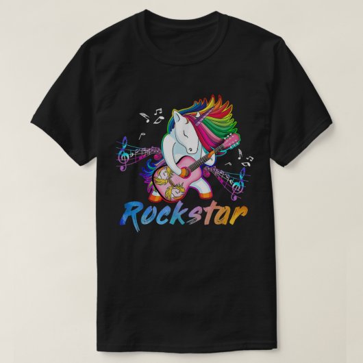 ロックスターのギター・ロックンの音楽歌手 Tシャツ (デザイン正面)