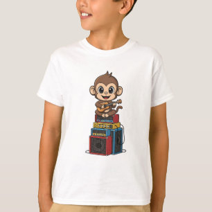 ロックスターのサルギタリストキッズ Tシャツ