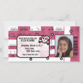 ロックスターのチケットの招待状かサンキューカード サンキューカード (正面)