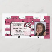 ロックスターのチケットの招待状かサンキューカード サンキューカード (正面/裏面)