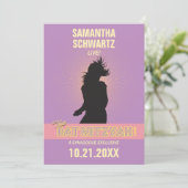 ロックスターのバルミツワーの招待状紫色のピンク 招待状 (スタンド正面)