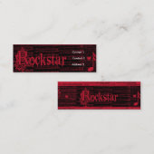 ロックスターのプロフィールカードのようなプロフィールは売春の手引きをしました スキニー名刺 (正面/裏面)