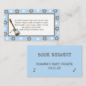 ロックスターのベビーシャワーの本の要求-青 名刺 (正面/裏面)