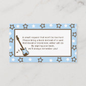 ロックスターのベビーシャワーの本の要求-青 名刺 (正面)