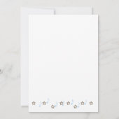 ロックスターのベビーシャワーはノート-青感謝していしています サンキューカード (裏面)