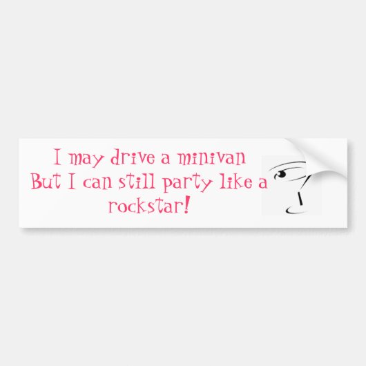 ロックスターのミニバン バンパーステッカー (正面)