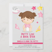 ロックスターの女の子のPeeトレーニングパーティー 招待状 (正面)
