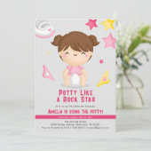ロックスターの女の子のPeeトレーニングパーティー 招待状 (スタンド正面)