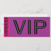 ロックスターの女の子バンド誕生日の紫色のピンク 招待状 (裏面)