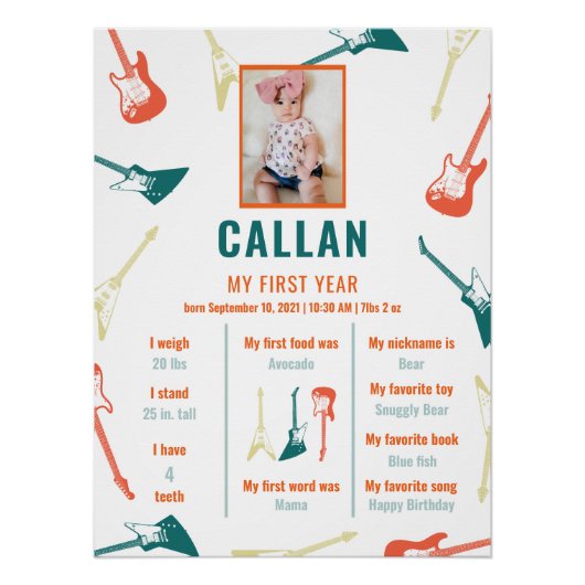 ロックスターの最初の誕生日マイルストーン ポスター (正面)