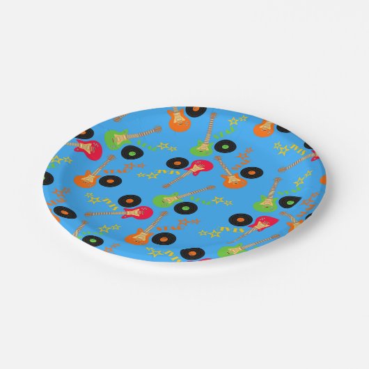 ロックスターの男の子の誕生会 ペーパープレート (アングル)