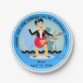 ロックスターの男の子の誕生会 ペーパープレート (正面)