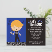 ロックスターの男の子の誕生日パーティー 招待状 (スタンド正面)