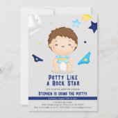 ロックスターの男の子ピートレーニングパーティーのようなトイレ 招待状 (正面)